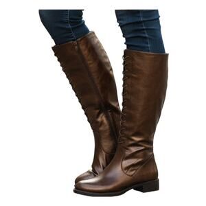 Hot Tomatoes Brown 12M M Women's Lace Up Riding Boots Shoes 12 Medium Width
